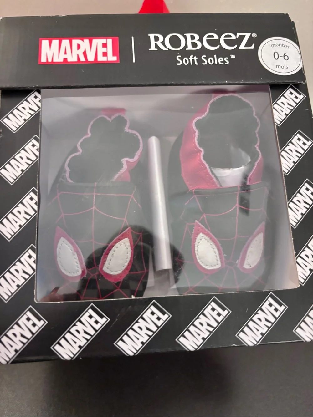 NWT Robeez Marvel Spiderman Miles Morales shoes size 0-6 months
